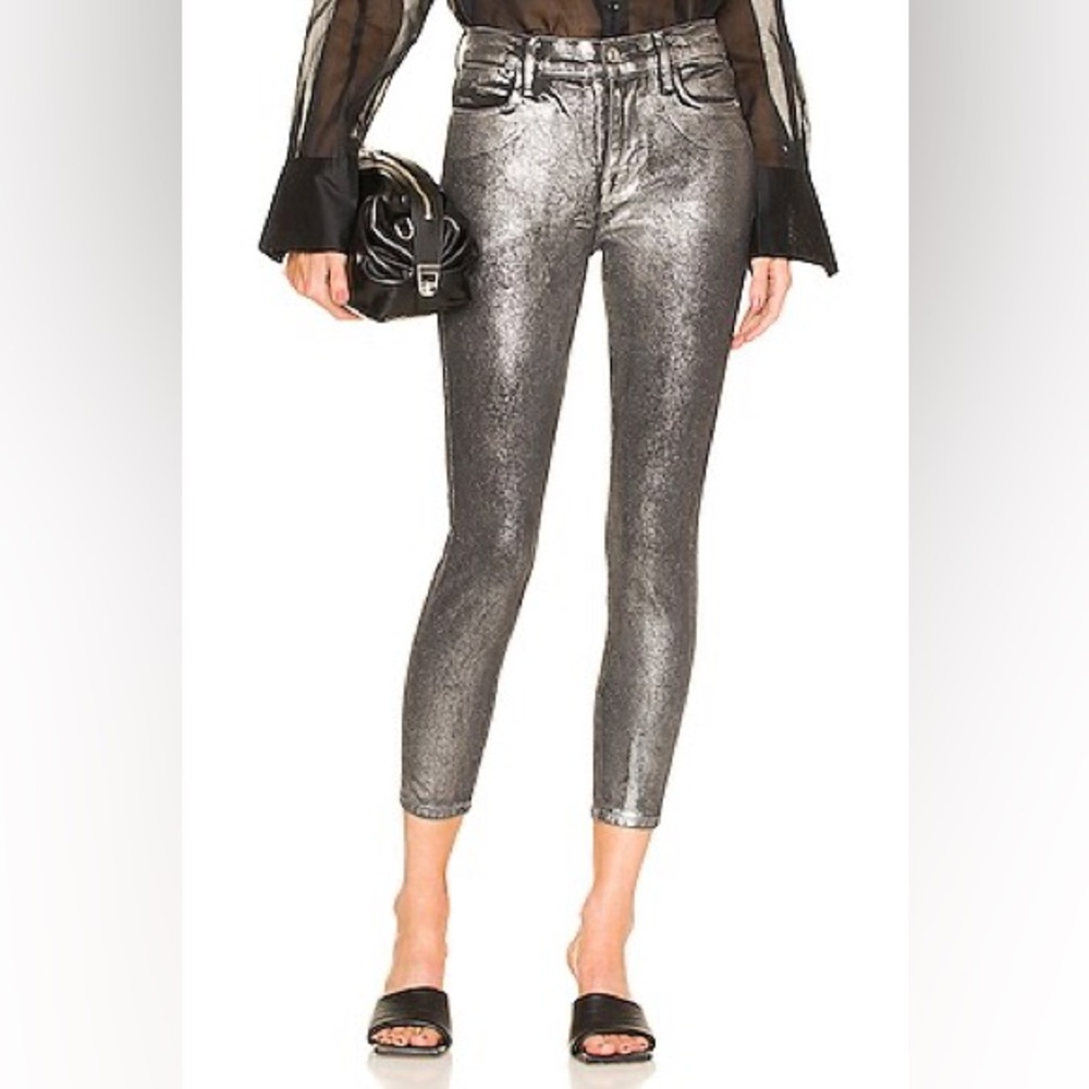 NWT. Frame. Le High Skinny Crop. Chrome Noir. Size 26.
